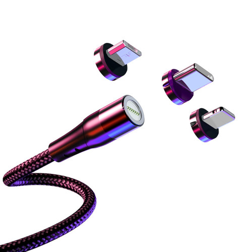 5A超級快充磁吸數據線三合一充電線強磁力適用於華爲蘋果安卓手機 5A超級快充磁吸數據線三合一充電線強磁力適用於華爲蘋果安卓手機