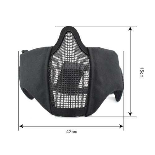 戰術鋼絲防護面罩真人CS護臉護耳一體半臉面具戰術面罩軍迷戶外面 戰術鋼絲防護面罩真人CS護臉護耳一體半臉面具戰術面罩軍迷戶外面