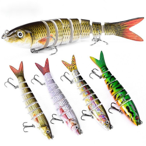 多節路亞魚餌8節魚淡水海釣餌 13.5cm沉水遠投魚餌假餌路亞多節餌 多節路亞魚餌8節魚淡水海釣餌 13.5cm沉水遠投魚餌假餌路亞多節餌