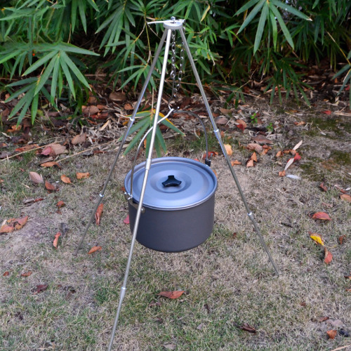 JR戶外野營篝火架露營野餐可攜式折曡三腳架鋁合金三角吊架吊鍋支架 JR戶外野營篝火架露營野餐可攜式折曡三腳架鋁合金三角吊架吊鍋支架