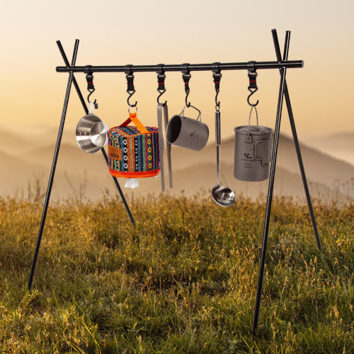JR戶外野營置物架露營可攜式三角架晾衣架炊具收納架鋁合金可折曡 JR戶外野營置物架露營可攜式三角架晾衣架炊具收納架鋁合金可折曡