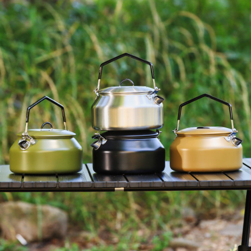 JR戶外野營燒水壺304不鏽鋼水壺露營旅行可攜式1L茶壺防燙耐高溫 JR戶外野營燒水壺304不鏽鋼水壺露營旅行可攜式1L茶壺防燙耐高溫