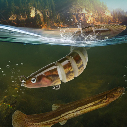 路亞餌硬餌多節魚泥鰍假餌9節10cm10g仿真塑膠翹嘴鱸假魚餌海釣餌 路亞餌硬餌多節魚泥鰍假餌9節10cm10g仿真塑膠翹嘴鱸假魚餌海釣餌