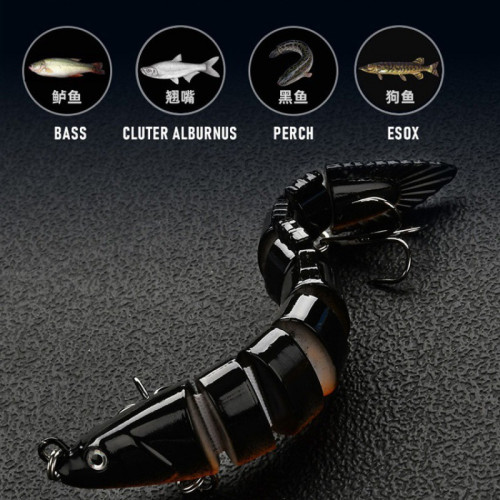 路亞餌硬餌多節魚泥鰍假餌9節10cm10g仿真塑膠翹嘴鱸假魚餌海釣餌 路亞餌硬餌多節魚泥鰍假餌9節10cm10g仿真塑膠翹嘴鱸假魚餌海釣餌