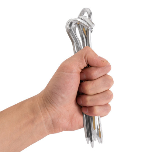 JR戶外野營帳篷釘營地釘鋁合金彎頭六稜地釘防風配件彎鉤耐用結實