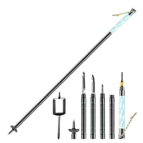 矽膠夜光款鋁合金戶外徒步遠足手杖可伸縮款多功能登山杖搜救野營 矽膠夜光款鋁合金戶外徒步遠足手杖可伸縮款多功能登山杖搜救野營