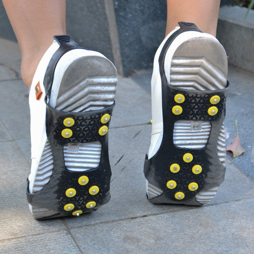 JR簡易雪地防滑爪戶外旅行登山10齒鞋套冰雪路面增加抓地力耐磨