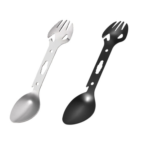 JR戶外多功能工具不鏽鋼叉子勺子餐具勺野營炊具開瓶罐器扳手魚叉 JR戶外多功能工具不鏽鋼叉子勺子餐具勺野營炊具開瓶罐器扳手魚叉