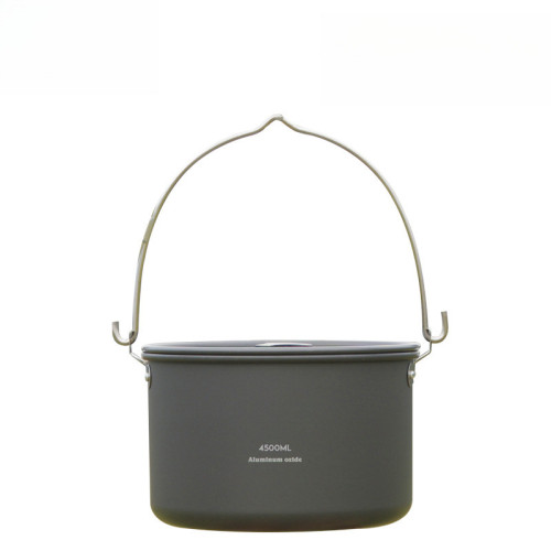 JR戶外野營烹飪鍋氧化鋁吊鍋露營炊具營地野炊不沾鍋湯鍋4500ml JR戶外野營烹飪鍋氧化鋁吊鍋露營炊具營地野炊不沾鍋湯鍋4500ml