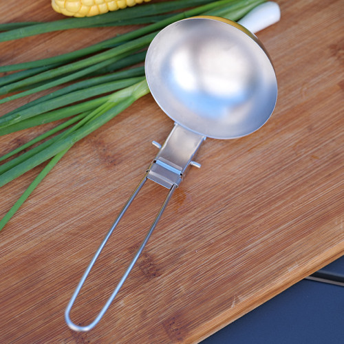 JR戶外不鏽鋼餐具登山野營露營旅行野炊湯勺漏勺可折曡兩件套炊具 JR戶外不鏽鋼餐具登山野營露營旅行野炊湯勺漏勺可折曡兩件套炊具