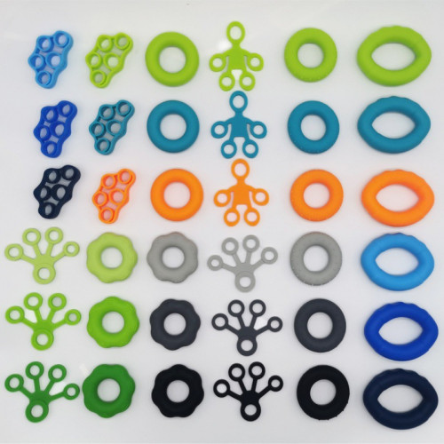 矽膠健身手指拉力器握力圈套裝握力器套裝手指訓練器柔軟矽膠握力