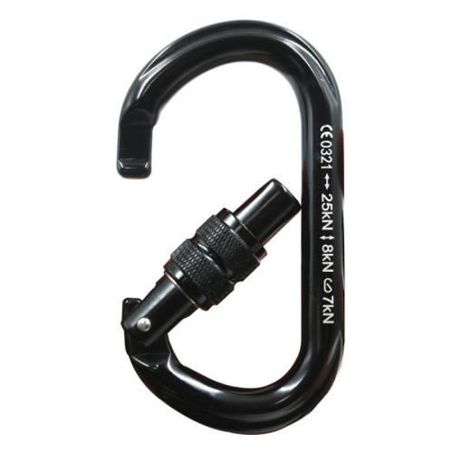25KN航空鋁O型螺母鎖安全鉤登山扣 戶外高空攀登釦登山扣索降主索 25KN航空鋁O型螺母鎖安全鉤登山扣 戶外高空攀登釦登山扣索降主索