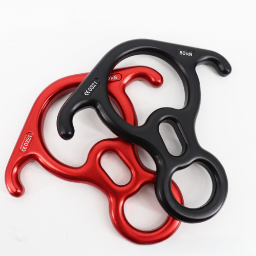 50KN戶外八字環緩降器索降攀岩登山扣下降器登山攀岩裝備高空作業