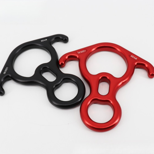 50KN戶外八字環緩降器索降攀岩登山扣下降器登山攀岩裝備高空作業