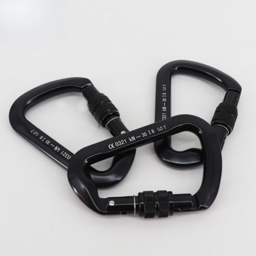 7075航空鋁D型安全鉤 30KN戶外登山攀山跳繖健身帶吊床釦安全掛鉤 7075航空鋁D型安全鉤 30KN戶外登山攀山跳繖健身帶吊床釦安全掛鉤