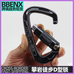 自動快掛鎖攀岩D鎖徒步後背包 吊床秋千戶外登山保護鎖攀岩探洞裝備