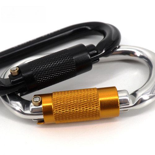 25KN戶外攀岩登山防墜落安全自動主鎖鋁鎖主鎖鋁合金自動鎖登山扣