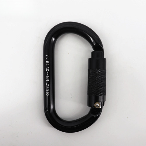 25KN戶外攀岩登山防墜落安全自動主鎖鋁鎖主鎖鋁合金自動鎖登山扣