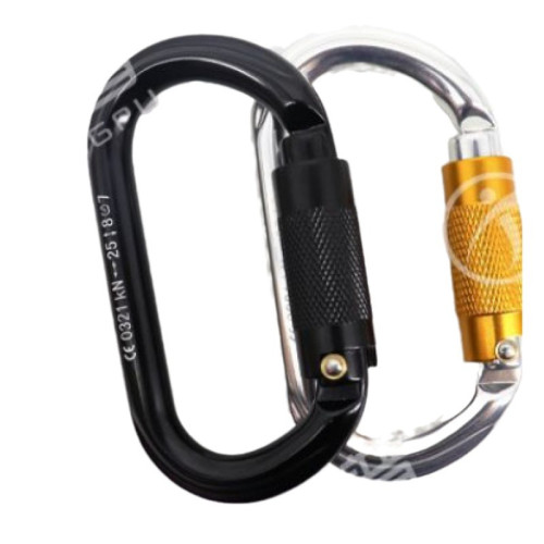 25KN戶外攀岩登山防墜落安全自動主鎖鋁鎖主鎖鋁合金自動鎖登山扣