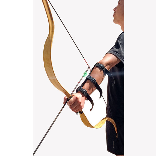 反曲弓複合弓傳統運動EV黑色超纖弓箭護臂套傳統美獵弓反曲弓護臂