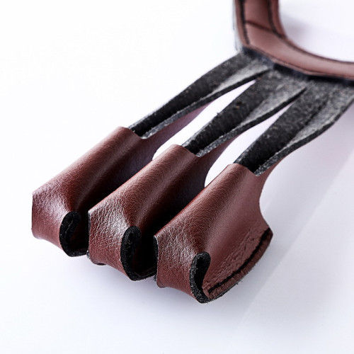 三指棕色超纖護指射擊射箭傳統反曲弓牛皮地中海防護射箭射擊護具