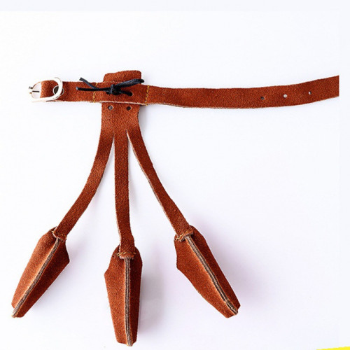 棕色反絨毛護指射箭傳統反曲弓箭反絨三指護野外獵弓護臂反曲弓箭