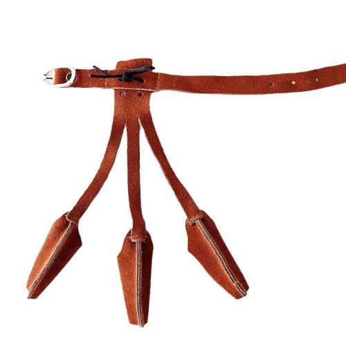 棕色反絨毛護指射箭傳統反曲弓箭反絨三指護野外獵弓護臂反曲弓箭