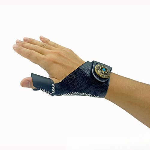 反曲弓箭牛皮扳指便捷耐磨護手射箭運動護具護指手套弓箭拇指保護