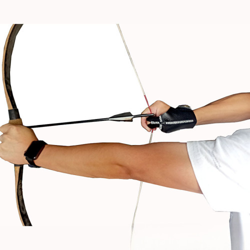 反曲弓箭牛皮扳指便捷耐磨護手射箭運動護具護指手套弓箭拇指保護