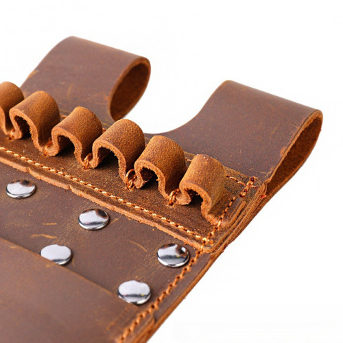 瘋馬皮口袋箭囊六支裝射箭用品戶外可攜式真牛皮箭袋箭囊箭支囊射箭