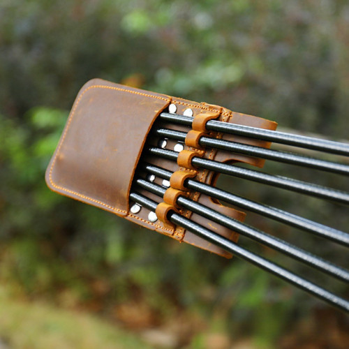 瘋馬皮口袋箭囊六支裝射箭用品戶外可攜式真牛皮箭袋箭囊箭支囊射箭