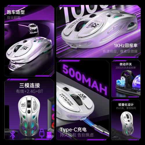 虎貓M235pro無線藍牙三模滑鼠鏤空辦公輕量化電競遊戯辦公商務鼠 虎貓M235pro無線藍牙三模滑鼠鏤空辦公輕量化電競遊戯辦公商務鼠