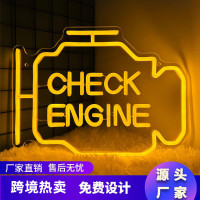 檢查引擎掛牆氛圍臥室布置車庫霓虹燈油箱造型led燈