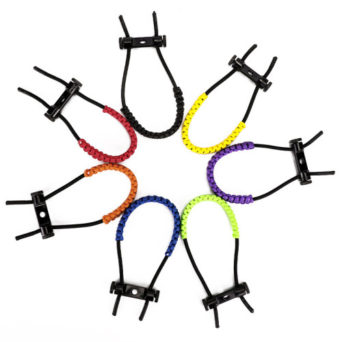 弓箭器材射箭複合腕繩弓箭腕繩手編腕繩長短可調複合滑輪弓手編腕