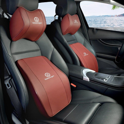 汽車頭枕記憶棉護頸枕全皮汽車腰靠速騰邁騰途觀L帕薩特寶來 汽車頭枕記憶棉護頸枕全皮汽車腰靠速騰邁騰途觀L帕薩特寶來