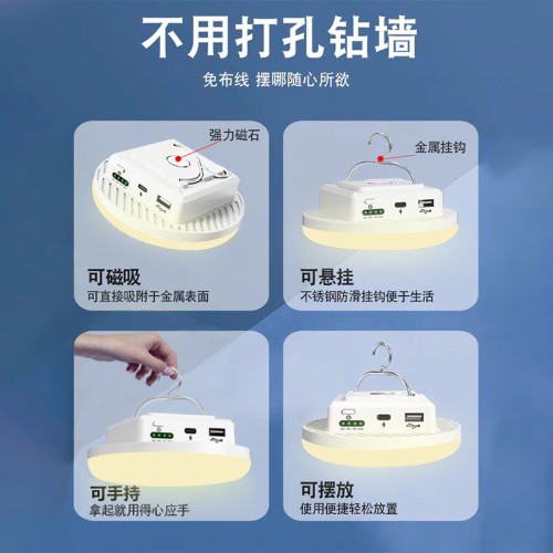 JR戶外露營照明燈超長續航超亮暖黃光野營帳篷燈地攤夜市燈露營燈