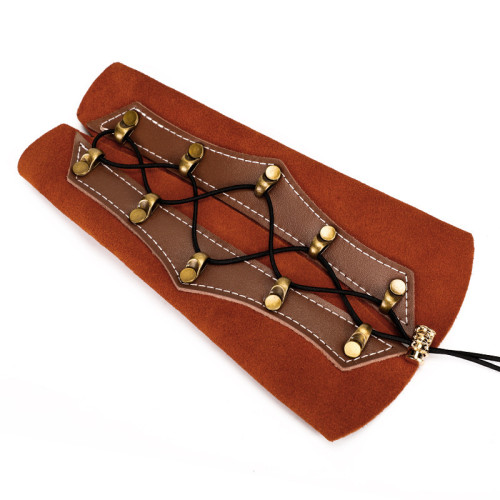 牛皮護臂戶外弓箭美獵傳統複合反曲弓護具比賽競技護具射箭輔助器