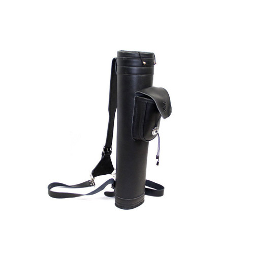 肩背式牛皮箭袋黑色皮革箭筒箭囊反曲弓傳統弓箭包大容量弓箭箭囊