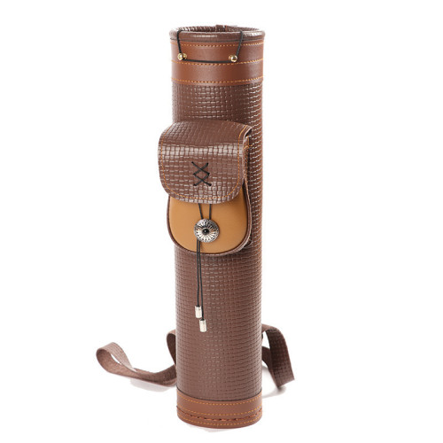 棕色牛皮箭袋肩背式箭囊箭筒戶外直拉弓反曲弓弓箭皮箭袋射箭箭囊