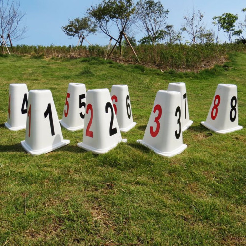 ABS道次墩塑膠三角形道次牌1-8號田徑跑道分道牌短跑長跑分道桶牌 ABS道次墩塑膠三角形道次牌1-8號田徑跑道分道牌短跑長跑分道桶牌