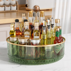旋轉調料品置物架廚房油鹽醬醋調料盤托盤用品大全收納盒調料架子