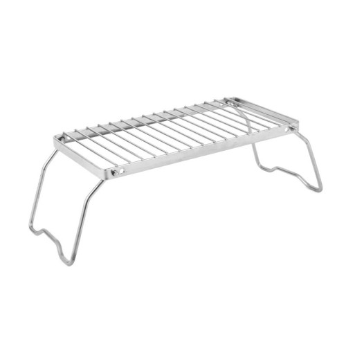 JR野炊不鏽鋼支架可攜式戶外露營烤盤折曡支架加長款烤網架燒烤架