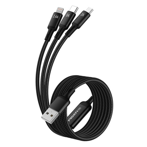 品勝三合一數據線編織66w快充適用蘋果華爲充電線器6A手機一拖三 品勝三合一數據線編織66w快充適用蘋果華爲充電線器6A手機一拖三