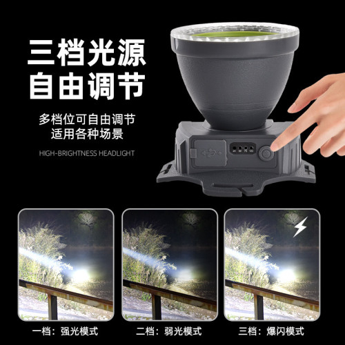 頭燈強光超亮充電釣魚專用夜釣續航超長鋰電頭戴式登山led礦燈 頭燈強光超亮充電釣魚專用夜釣續航超長鋰電頭戴式登山led礦燈