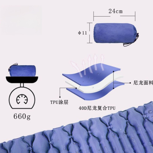 JR露營充氣防潮墊腳踩泵自動充氣睡墊啞鈴睡墊戶外野營睡覺氣墊床