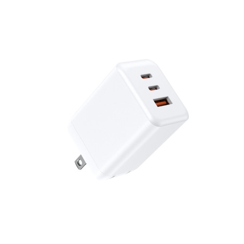 PD65W三口氮化鎵充電器大功率3孔可折曡手機超級快充充電頭3C