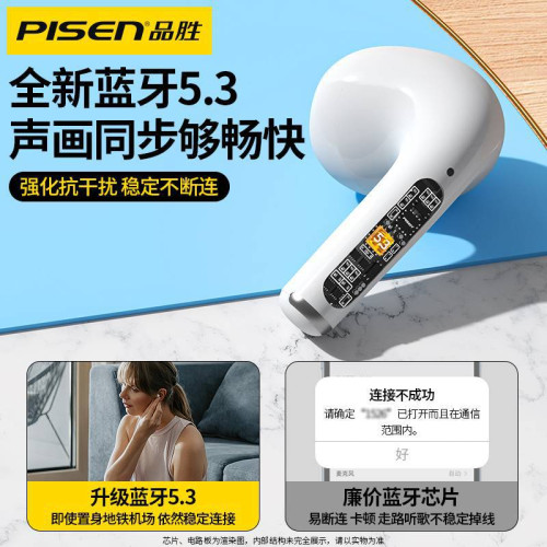 品勝真無線藍牙耳機2024新款運動降噪半入耳式長續航適用蘋果華爲 品勝真無線藍牙耳機2024新款運動降噪半入耳式長續航適用蘋果華爲