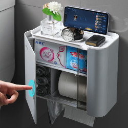 衛生間厠紙盒紙巾盒厠所壁掛創意卷紙抽紙盒輕奢高級感收納置物架