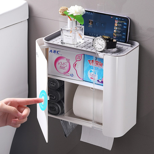 衛生間厠紙盒紙巾盒厠所壁掛創意卷紙抽紙盒輕奢高級感收納置物架 衛生間厠紙盒紙巾盒厠所壁掛創意卷紙抽紙盒輕奢高級感收納置物架