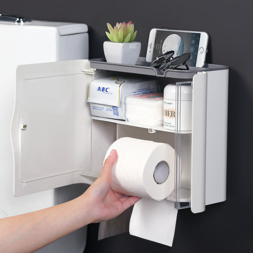 衛生間厠紙盒紙巾盒厠所壁掛創意卷紙抽紙盒輕奢高級感收納置物架 衛生間厠紙盒紙巾盒厠所壁掛創意卷紙抽紙盒輕奢高級感收納置物架